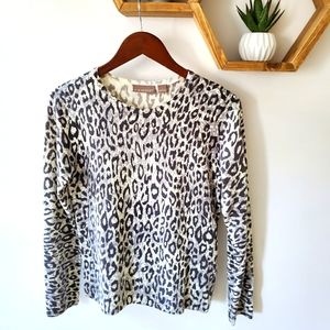 Leopard/cheetah print sweater Kim Rogers small